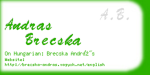 andras brecska business card